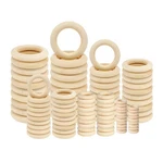 100 Pcs Unfinished Natural Wooden Rings For Crafts, Diy, Penda.... Fixed Price $17.09.