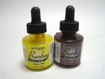 Set Of 2 - Dr. Ph. Martin's Bombay India Ink 1 Oz. Yellow & Brown. Fixed Price $21.95.