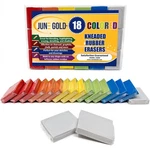 June Gold 18 Colored Kneaded Erasers, Blend, Shade, Smooth, Medium, Assorted. Fixed Price $11.47.