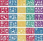Pieces Drawing Stencils Set For Kids, Plastic Painting Multi 30PCS. Fixed Price $21.72.