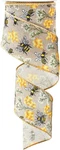 Wired Edge Ribbon 2.5 Inch Bumble Honeycomb Fabric Craft Honeybee. Fixed Price $15.40.