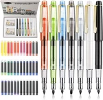 Gc Quill Calligraphy Set Fountain Pens 7 Different Size Nibs And 36 Assorted Ink. Fixed Price $35.51.