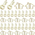 Gueevin 102 Pack Clips Office Supplies 50 Pcs House Shaped Paper Gold. Fixed Price $25.00.