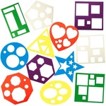 12 Pieces Geometric Stencils Template Set For 4.9 X 5.1 Inch, Cute Colors. Fixed Price $10.48.