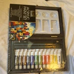 Soho Studio Acrylic Paint Set 12 Colors Multicolor Palette Brushes. Fixed Price $14.29.