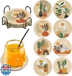 Clendo 8 Pcs Bohemian Style Diamond Painting Coasters Kits For Adults, Abstra. Fixed Price $20.00.