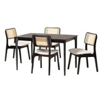 Baxton Studio Dannon Cream Fabric And Black Finished Wood 5-PIECE Dining Set. Fixed Price $605.83.