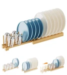 Busyepa Dish Rack, Flexible Bamboo Drying Pot Lid Plate Stand Holde.... Fixed Price $25.72.