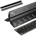 Rena Chris 2PCS Architectural Scale Ruler, Triangular & Straight Black. Fixed Price $8.83.