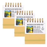 Mini Watercolor Paper Pads, 4X4, 3PACK, Kraft Hardcover Sketch 4X4", White. Fixed Price $23.08.