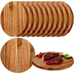 Patelai 10 Pack Acacia Wooden Round Cutting Boards Bulk 12", Color. Fixed Price $107.94.