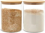 Juvale 2 Pack Large Bamboo Glass Storage Containers With Lids, 100 Oz - Clear. Fixed Price $48.96.