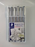 Staedtler 308 SB6P Pigment Fineliner Pens With Assorted Width Black. Fixed Price $18.95.