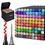 Aoartix Alcohol Based Markers, 100 Colors Drawing Permanent Set For. Fixed Price $57.40.