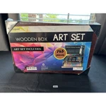 Sunnyglade 145 Piece Deluxe Art Set, Wooden Box & Drawing Kit W/ Crayons Sealed. Fixed Price $18.74.