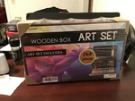 Sunnyglade 145 Piece Deluxe Art Set, Wooden Box & Drawing Kit W/ Crayons Sealed. Fixed Price $33.87.