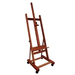 Adjustable Wooden Floor Easel With Casters, Heavy Duty Art Stand For Paintings. Fixed Price $107.10.