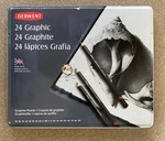 Derwent Graphic Graphite Pencils Tin Of 24 Art Drawing Un-used Sealed Inner Wrap. Fixed Price $24.95.