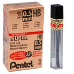 Box Of 12 Tubes Pentel C505-HB 0.5MM Super Hi-polymer Refill Lead. Fixed Price $14.99.