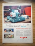 1956 Argus Slide Projector Colorful Memories Life-size Vintage Art Print Ad. Fixed Price $13.80.