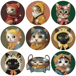 8 Pcs Funny Cat Diamond Painting Kit Full Drill Diy Wall Art Decoration Tools. Fixed Price $18.99.