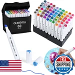 Olingyou 60 Colors Alcohol Markers With Base Dual Tip Drawing For Comics. Fixed Price $54.83.