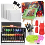 Colorful Acrylic Painting Kit 64 Piece Set With Walnut Easel, 24 C.... Fixed Price $48.42.