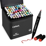 Caliart 100-COLOR Dual Tip Markers Alcohol-based With Case. Fixed Price $68.00.