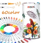Zscm Duo Tip Brush Markers 60 Colors Adult Coloring Books Drawing Colored Pen.... Fixed Price $31.02.