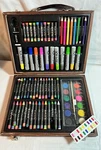 Dm Creations Art 101 Creativity Set Dark Wood Case Nice Markers Paint Pencil. Fixed Price $15.96.