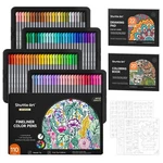 Shuttle Art 100 Fineliner Colored Pens 0.38MM Point W/stencils & Books. Fixed Price $53.83.