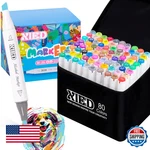 Xieed 80 Colors Alcohol Markers Dual Tip Set - Chisel & Brush Art Pens. Fixed Price $31.33.