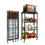 Garvee 4-TIER Foldable Storage Cart Lockable Casters For Kitchen Garage Bathroom. Fixed Price $68.39.
