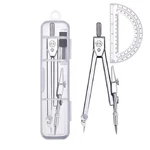 And Compass Set, Protractor, Silver. Fixed Price $6.09.