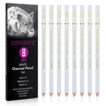 Hiforny 8 Pieces White Charcoal Pencils Set Drawing, Sketching, S.... Fixed Price $11.33.