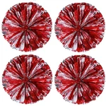 Hlonon 4 Pack Cheerleader Poms Sports Dance Plastic 50G, Red Silver. Fixed Price $14.17.