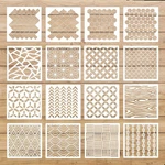 16 Pieces Geometric Stencils Reusable Art Painting Templates For Scrapbooking.... Fixed Price $9.21.