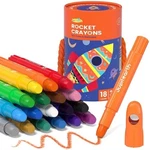 Jupitearth Rocket Crayons 18 Vibrant Colors Twist Design For Kids. Fixed Price $18.00.