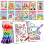 Benlouis 12 Donut Candyland Mini Coloring Books For Kids W/ Stacking Crayons. Fixed Price $28.98.