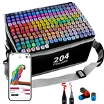 Siwaqio 204 Colors Dual Tip Alcohol Markers Art Set For Adults + App. Fixed Price $74.98.