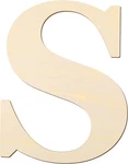 12 Inch Wooden Letters S, 1/5 Thick Blank Unfinished .... Fixed Price $14.43.