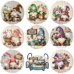Askkqtx 8 Pcs Gnome Diamond Art Kits 3.9 Inches, COASTERS-BDWY351. Fixed Price $18.38.