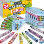 Woswel Super Washable Jumbo Crayons Bulk, 24 Pack With 8 Bright Colors,. Fixed Price $43.46.