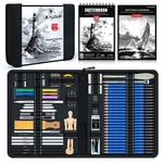 Kalour 113PCS Drawing Set, Professional Sketching Kit With 3-COLOR Sketchbook.... Fixed Price $32.13.