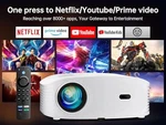 Goodee Smart 4K 1080P Projector Wifi Bluetooth Movie Outdoor YG651 - White. Fixed Price $136.93.