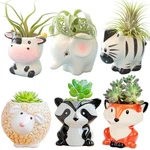 Melphoe 6PCS Air Plant Holders Cartoon Shaped Small Succulent Pot Animal Plan.... Fixed Price $24.74.