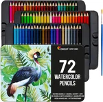 72 Professional Watercolour Pencils With Brush In Metal Box - Set Unique. Fixed Price $25.99.