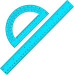 Zonon 12" Ruler & 6" Protractor Set Blue Geometry Tools (2-PACK). Fixed Price $8.67.