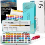 Paint Set, 50 Vivid Colors, Paper Pad, Brush, Aqua Pen,. Fixed Price $35.99.