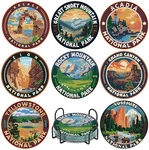 8 Pcs National Park Diamond Art Painting Coasters Kits, With Holder. Fixed Price $18.99.